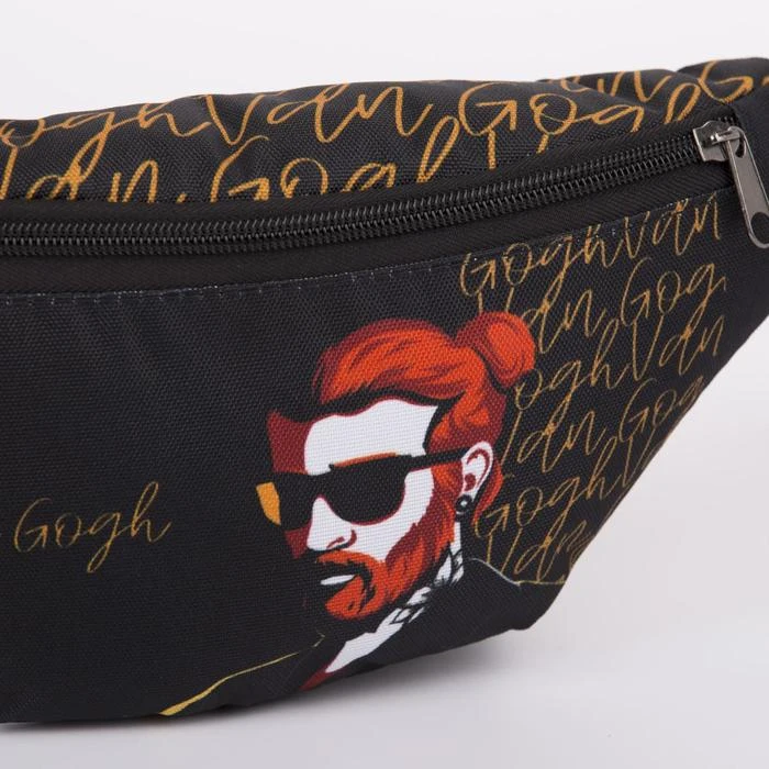 Сумка поясная Van Gog 32х8х15 см отд на молнии н/карман чёрный |