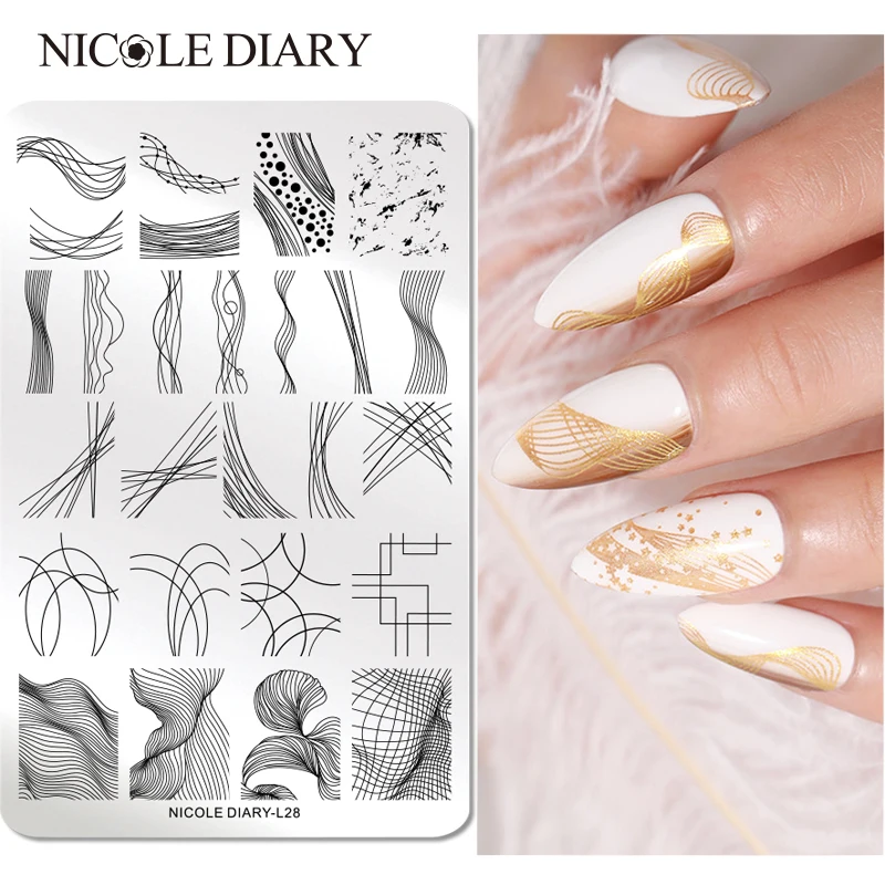 

NICOLE DIARY Special Line Design Summer Fruits Stamp Plates Leaf Flower Nail Art Stamping Template Printing Stencil Image Tool