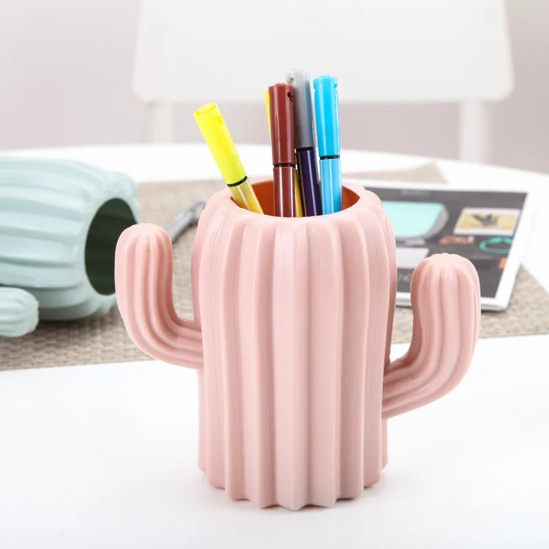 Cactus Desktop Organizer Pen Holder for Desktop Organizer School Office Pencil Holder Organizer cute desk accessories no face man pen holder cartoon faceless pencil holder as desk organizer