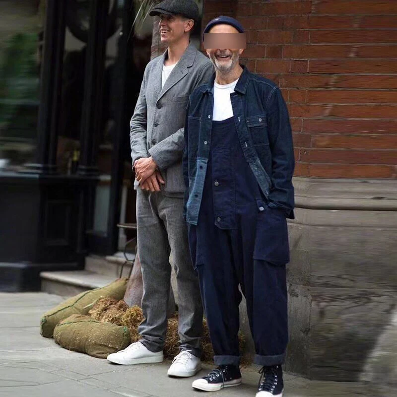 Рубашка-карго Мужская джинсовая модная повседневная Уличная блуза из денима со