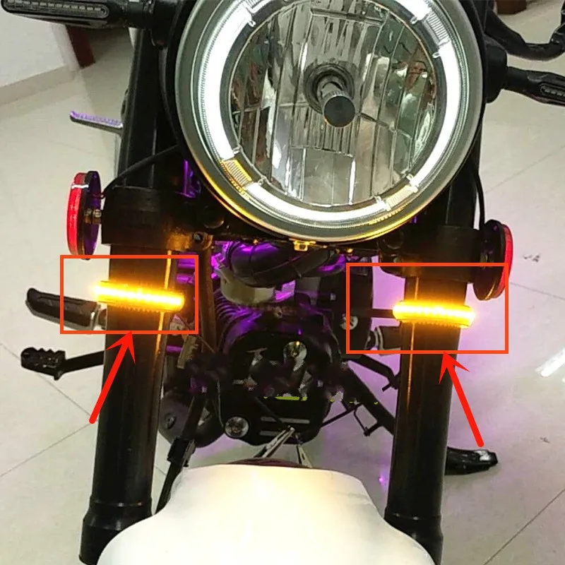 

2018 new 2PCS 3014 Smd LED 39mm-75mm Fork Turn Signal Light for Harley Victory Motorcycle Amber