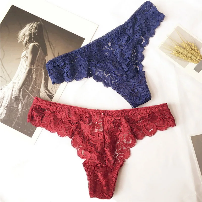 

Women Sexy G String Lace Panties Low-waist Underwear Femal Sexy T-back Thong Japan Style Hot Sale Transparent Knickers