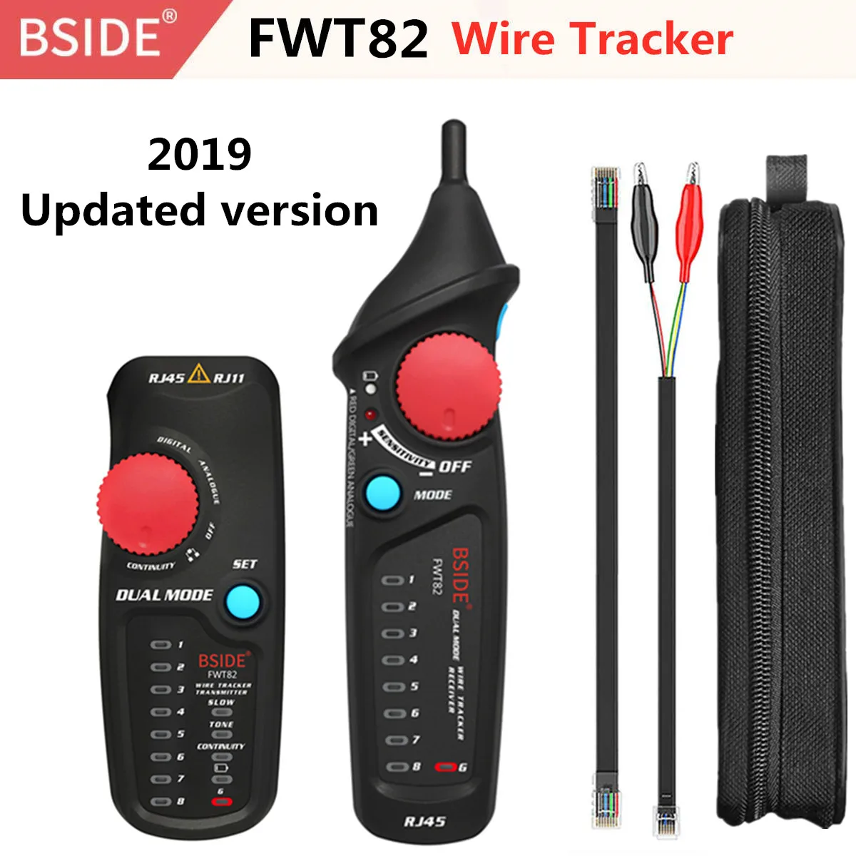 FWT82 BSIDE FWT82 цифровой режим сетевой кабель трекер провода Тонер RJ45 RJ11 Ethernet LAN Tracer анализатор детектор линия искатель с AVD06 - Цвет: FWT82