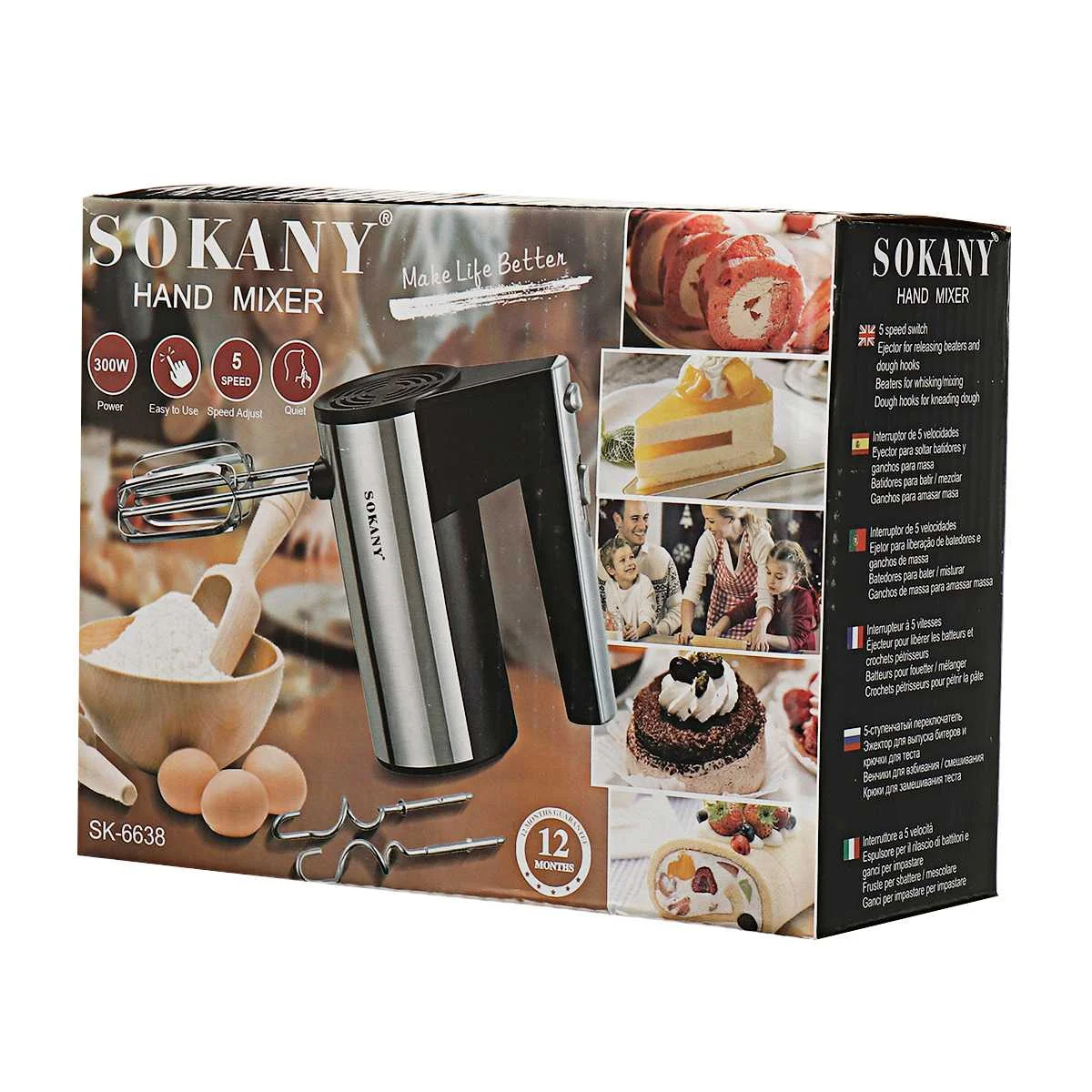 

5 Speeds 220V High Power Electric Food Mixer Hand Blender Dough Blender Egg Beater Hand Mixer For Kitchen