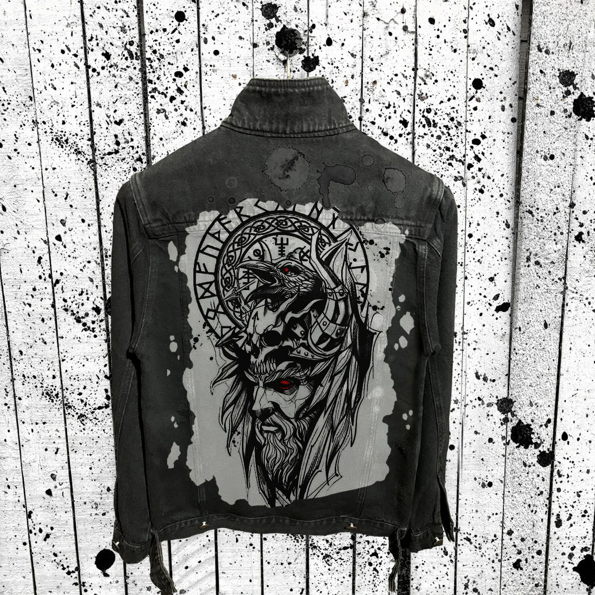 

Fashion Newly Denim Jacket Men Retro Black Skulls Embroidery Designer Ripped Cotton Coats Streetwear Hip Hop Chaqueta