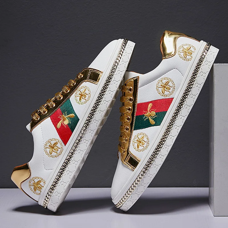 

Brand Luxury Embroidered Bee Shoes Sneakers Men Skateboarding Shoes Unisex Black Comfort Mirrors Shoes Women zapatillas deporte