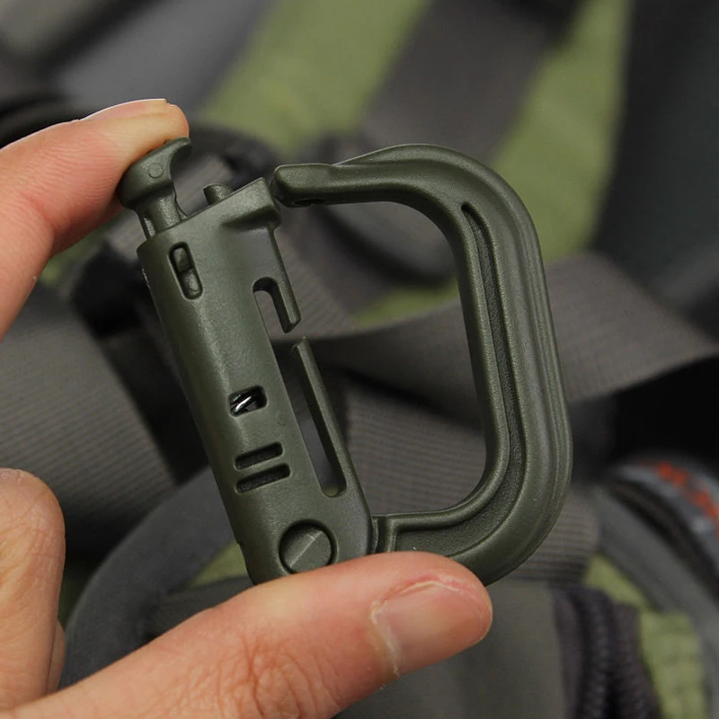 

50pcs Plastic Carabiner Army D-Ring Hook Molle Webbing Backpack Buckle Clip Snap Safe Lock Camping Hiking Climb Outdoor Tools