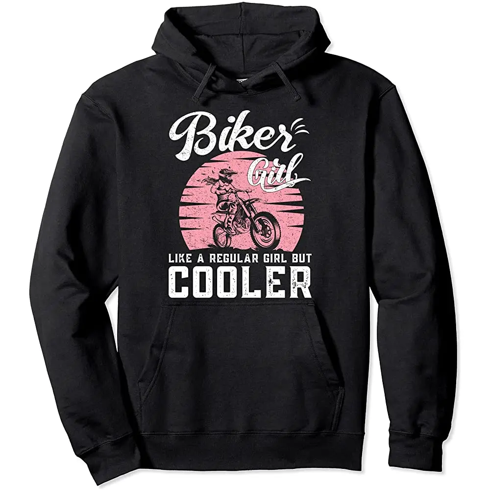 

Biker Girl Tee For Women Motorcycle Riding Lover Girls Pullover Hoodie