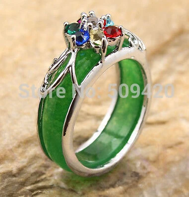 Бесплатная доставка&gt зеленый нефрит шарик инкрустация Красочный Кристалл