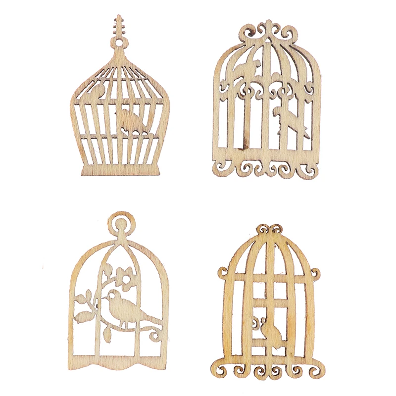 50 Pieces Wooden Bird Cage Home Wall Decorative Accessories Children And Adults Fun Gifts Room Decoration DIY Pendant | Дом и сад