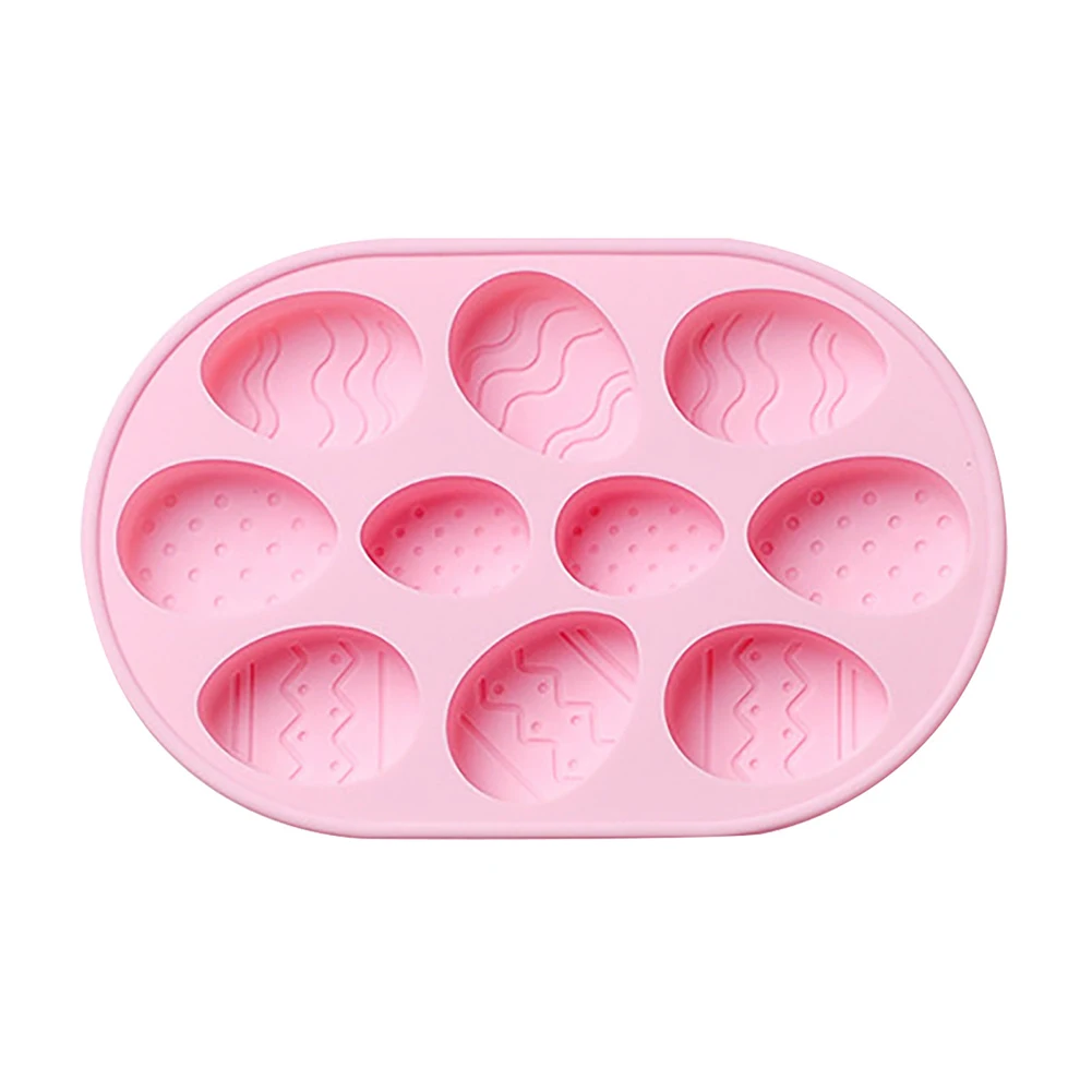

10-Cavity Easter Egg Shape Silicone Mold 3D Fondant Chocolate Candy Mould Kitchen Cake Baking Decorating Tools DIY Cookie Moulds