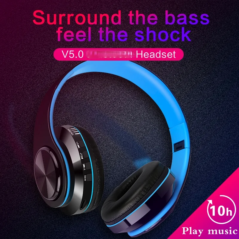 

Hifi Sound Quality Bluetooth-compatible Headset Wireless Plug-in Folding Mobile Phone Computer Universal Earphone Waterproof New