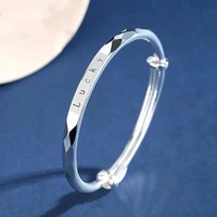999 silver lady diamond bracelet japan and south korea popular lucky clover rose jewelry push pull adjustable bracelet jewelry