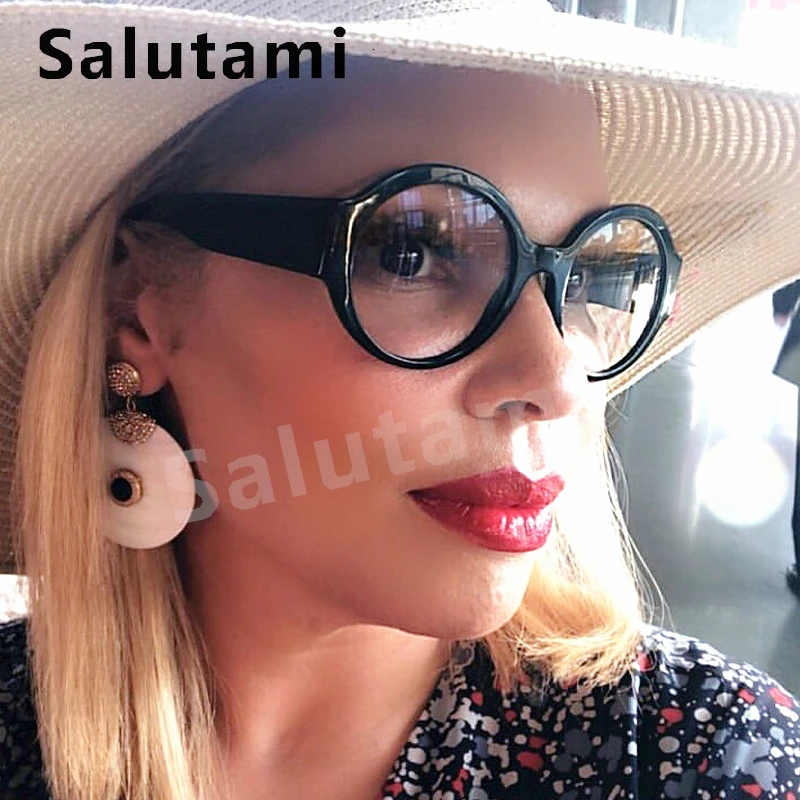 Оправа для очков с защитой от синего света черная круглая прозрачная в винтажном