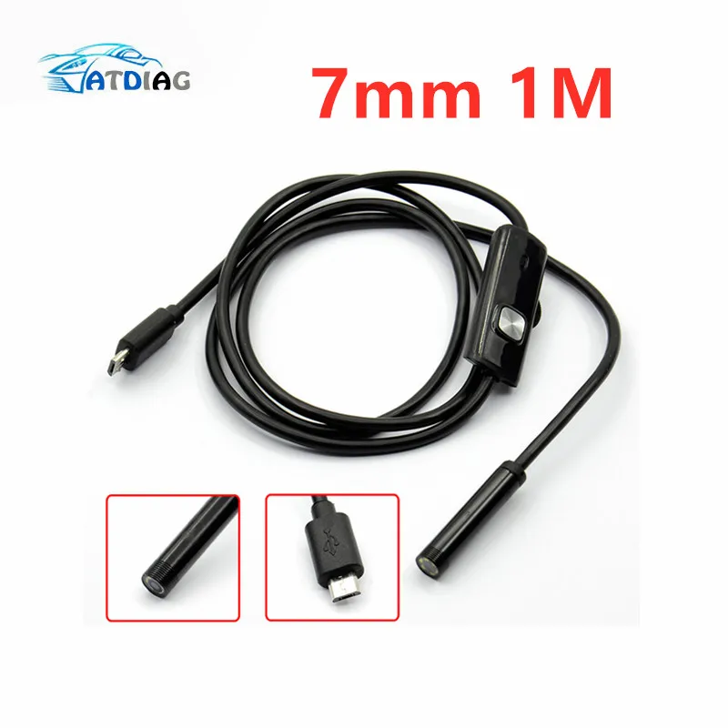 Водонепроницаемый USB-эндоскоп 1 м 7 мм 6 светодиодный | Автомобили и мотоциклы