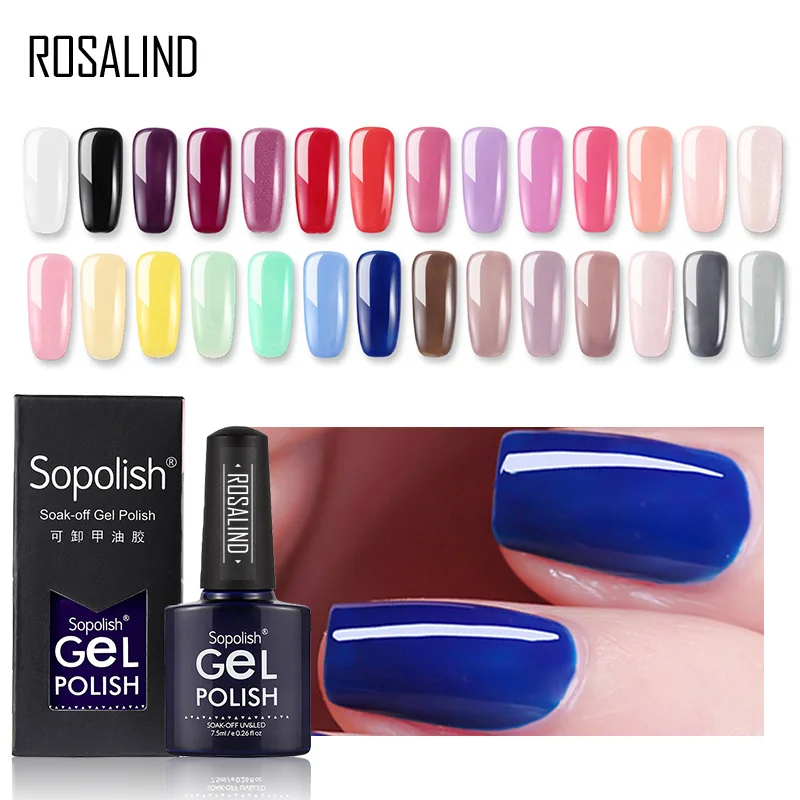 ROSALIND Hybrid Varnishes Nail Gel Polish 7.5ml Top Base Coat Primer For Manicure Lacquer Semi Permanent Art Design | Красота и
