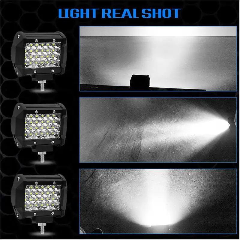 

200W 4" LED Combo Work Light Bar For Car Spotlight Off-road Driving Fog Lamp Flood Light Led for Truck Boat