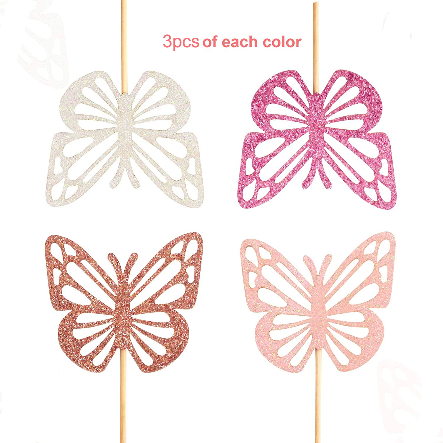 12 шт. топперы для капкейков в виде бабочек Детский праздник украшения торта на