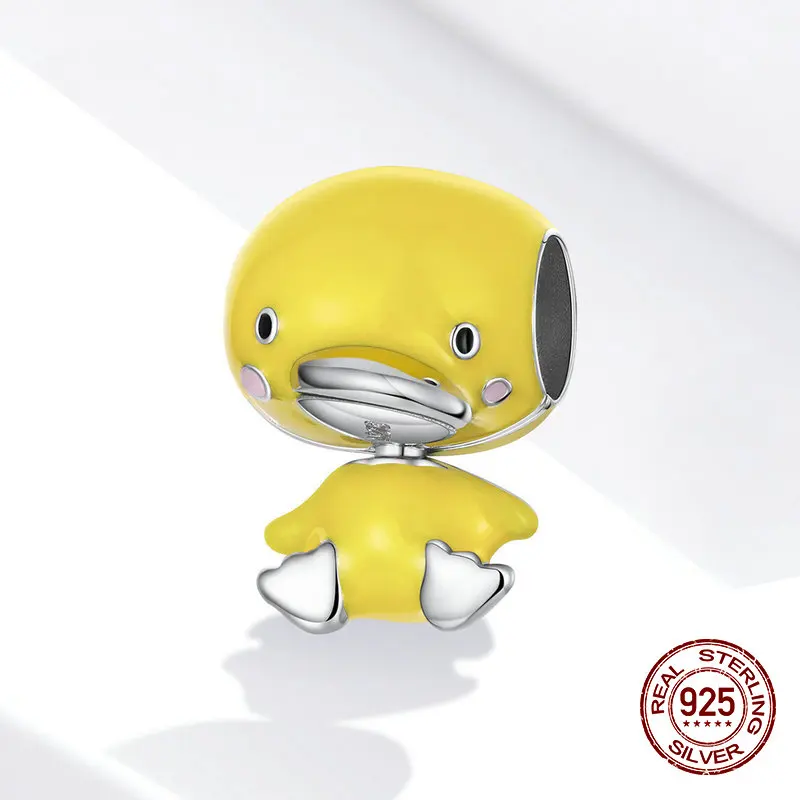 Шарм бусина из серебра 100% пробы с желтой эмалью|Бусины| |