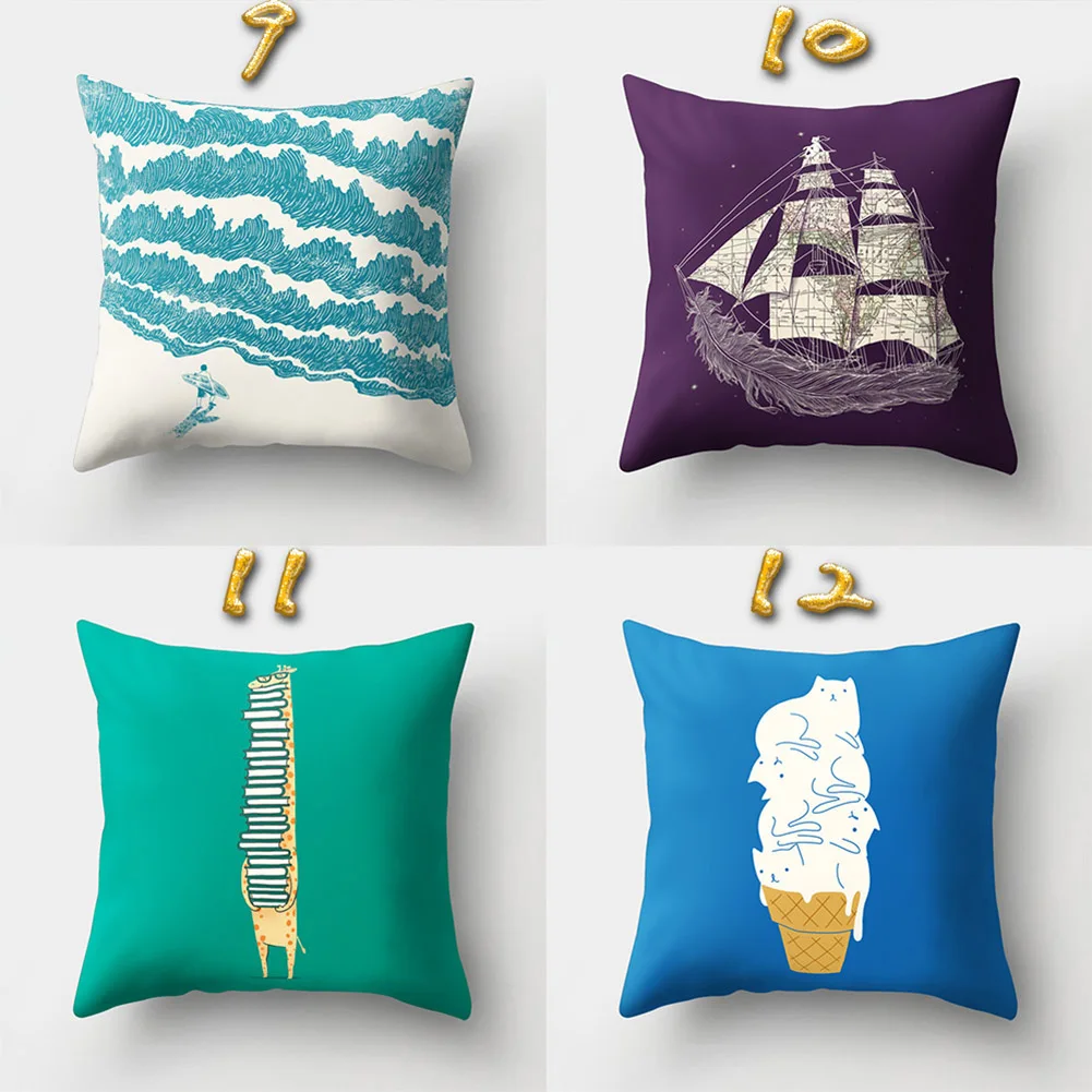 45 см x чехол для подушки с изображением мороженого воздушного шара из полиэстера