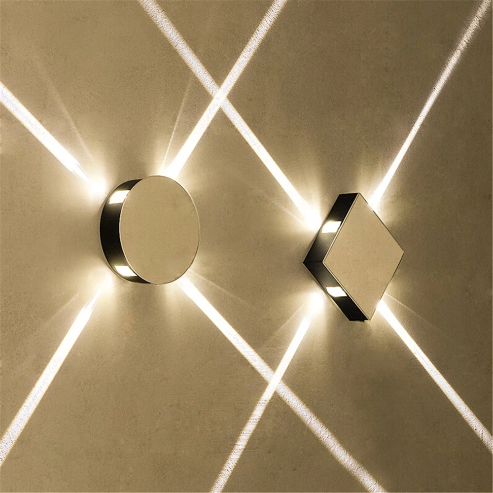 

Led creative wall lamp bedside lamp bedroom living room wall lamp modern simple corridor hotel cross star wall light ac85-265v