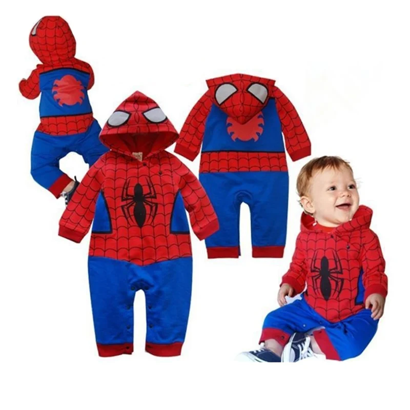 Superman Romper Costume With Removable Cape Fashion Baby Superhero Jumpsuit Infant Toddler Superboy Batman Onesie Multi 3-18M