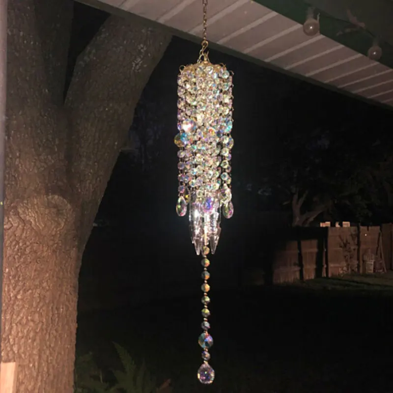 

Colorful Crystal Wind Chimes Perfect Addition to Your Garden Patio Lawn Gift for Family and Friends JS23