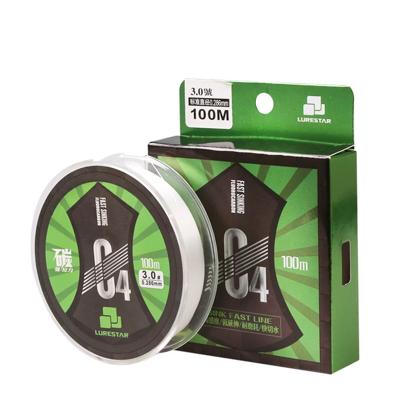 Lurestar 100m 100% Pure Fluorocarbon fishing line 5-30LB Super strong brand Main Line clear fly pesca | Спорт и развлечения