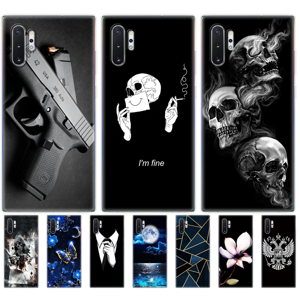 

Case Cover Silicone For Samsung Galaxy Note 10 Note10 Cover Case TPU Funda For Samsung Note 10 plus Phone Case soft touch bag