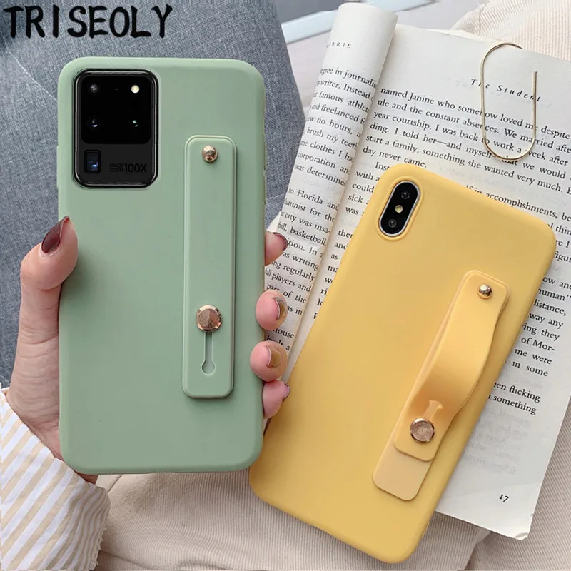 Чехол с ремешком на запястье для телефона Samsung Galaxy A01 A21 A11 A41 A51 A71 A81 M80S S20 Ultra S10 Plus S10E