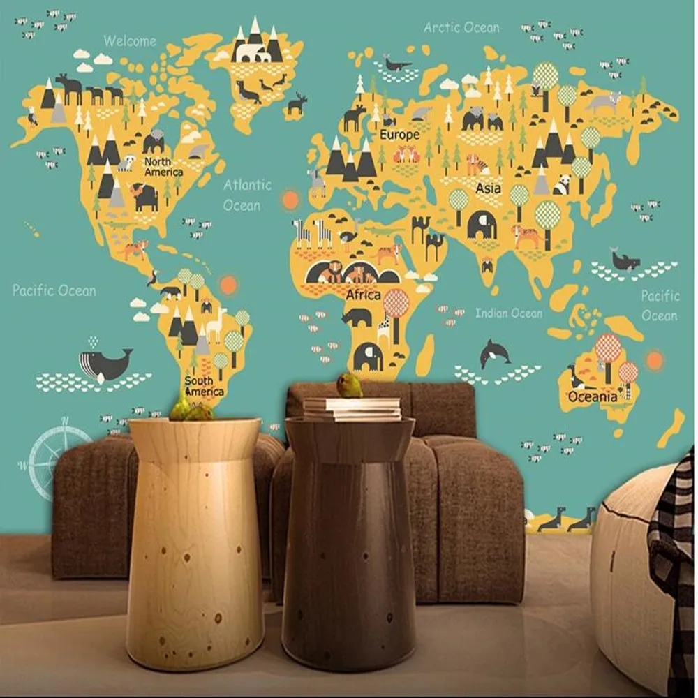 3D карта мира milofi на заказ кирпичная стена большой фон для телевизора Настенные