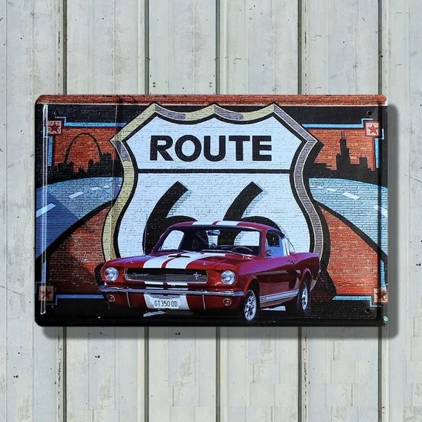 

Route 66 художественное ремесло из Античного Металла, жестяной плакат, украшение для бара, клуба, стены, паба, гаража, доска для украшения дома