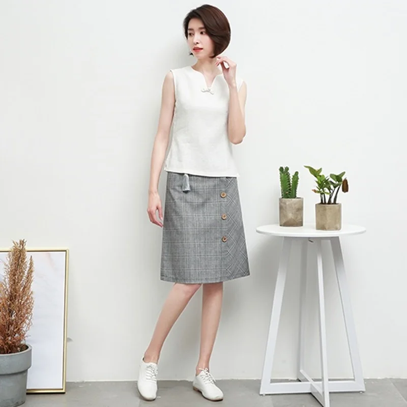 Summer Tank Tops Tanktop Woman Linen Shirt Women Chinese Style Sleeveless Clothing Elegant Ladies TA1831 |