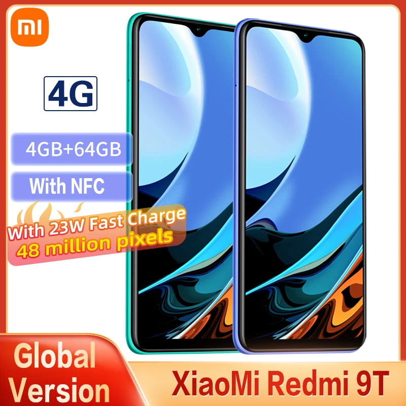 

Global Version Xiaomi Redmi 9T 4GB 64GB Smartphone Snapdragon 662 Octa-Core 6.53‘’FHD Display 48MP 4 Cameras 6000mAh Battery