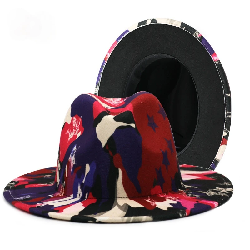 

Women Fedora Hat Felt Fashion Stars Classic Winter Wide Brim No Belt Vintage Lady Stylish Hat