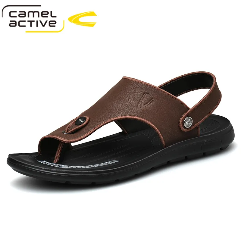 Мужские сандалии на плоской подошве Camel Active Нескользящие удобные кожаные дышащие