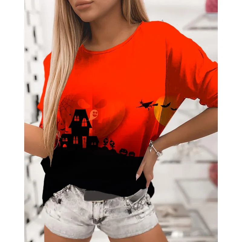 

Autumn Anime Funny Gothic Long Sleeved T-shirts Women Clothing Fashion Harajuku Printed Tops O Neck Streetwear Casual Tshirt Tee