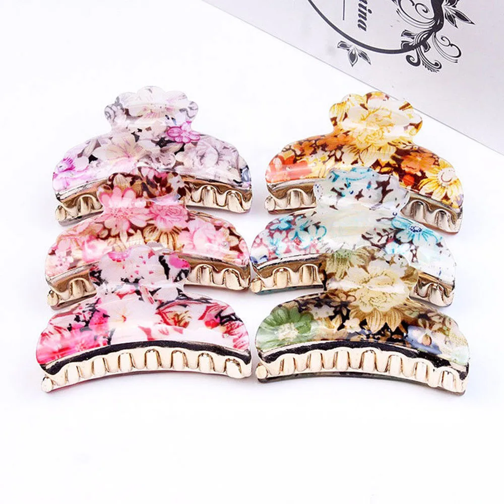 Модные новые женские заколки для волос с большим цветком краба аксессуары