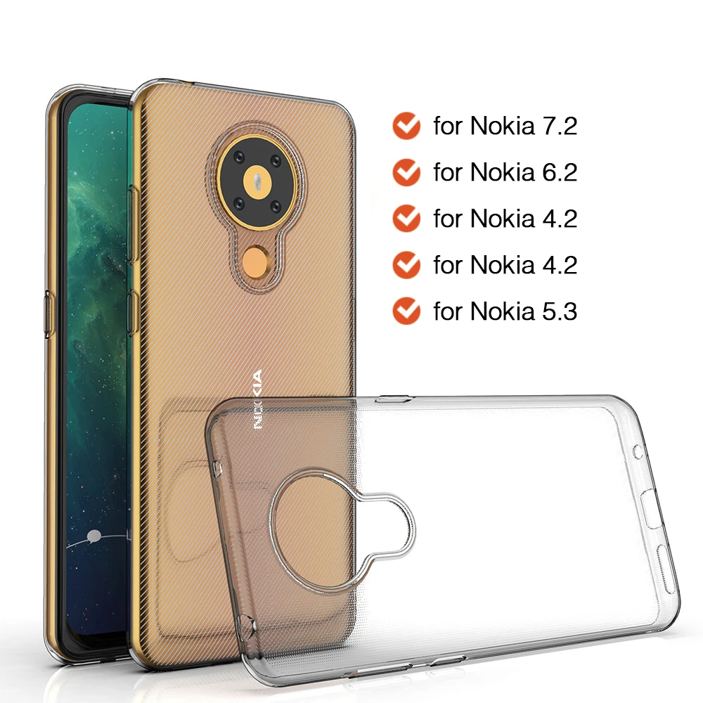 

Case For Nokia 7.2 6.2 4.2 2.2 TPU Silicon Clear Fitted Bumper Soft Case for Nokia 5.3 2.3 Transparent Back Cover