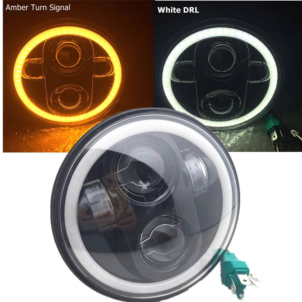 RGB 5,7" Halo светодиодный фонарь/5 3/4 дюймов белый желтый DRL галогеновая фара для индийского скаута и мотоциклиста ведра монтажный кронштейн