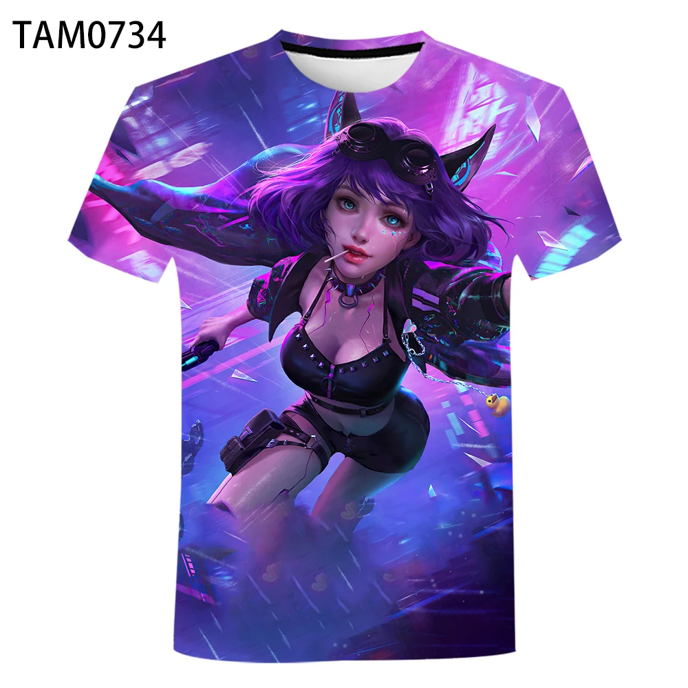 Летняя популярная Универсальная футболка Cyber Pink 2021 с 3D принтом для пар удобный