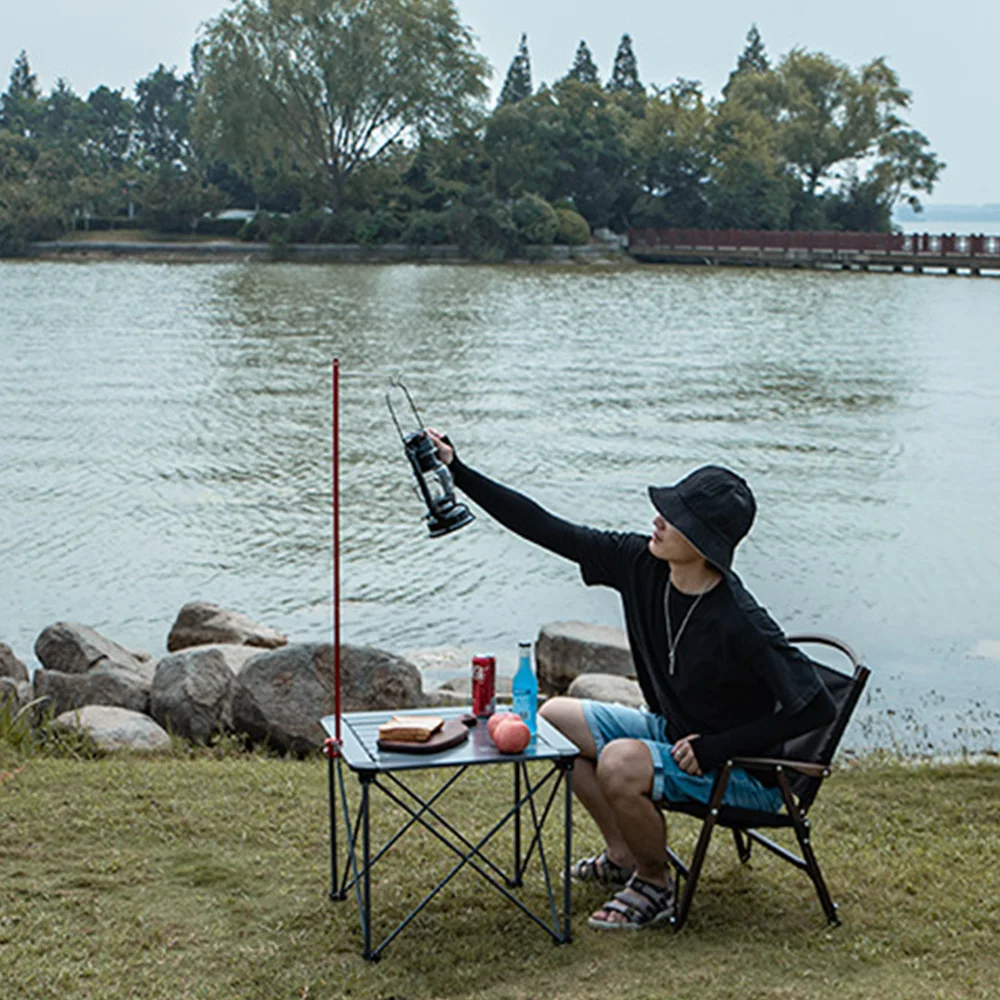 

SHINETRIP 1 Set Lantern Stand Pole Portable Camping Folding Lamp Pole Collapsible Fishing Lamp Hook Rack for Picnic Hiking