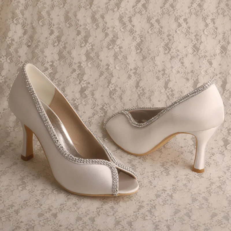 Женская летняя обувь цвета слоновой кости для вечеринки туфли-лодочки с открытым