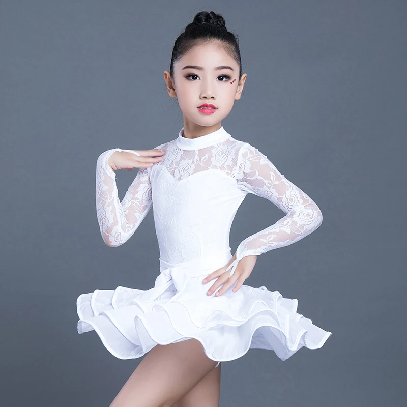 

Детский танцевальный костюм для латиноамериканских танцев, с длинным рукавом