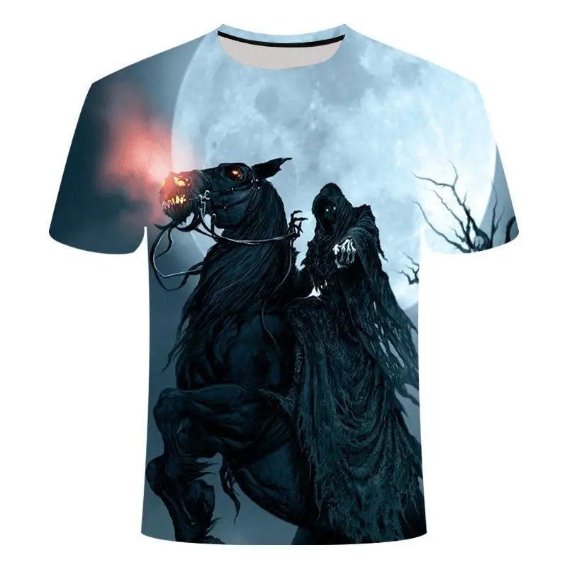 

2020 Hotsale New Mens High -Quality Ghost Rider Printing Men Summer Funny T-Shirt 3d Casual T -Shirt 6xl Plus -Size Men Clothing