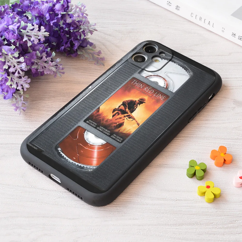 

For iPhone The Thin Red Line Print Soft Matt Apple Case
