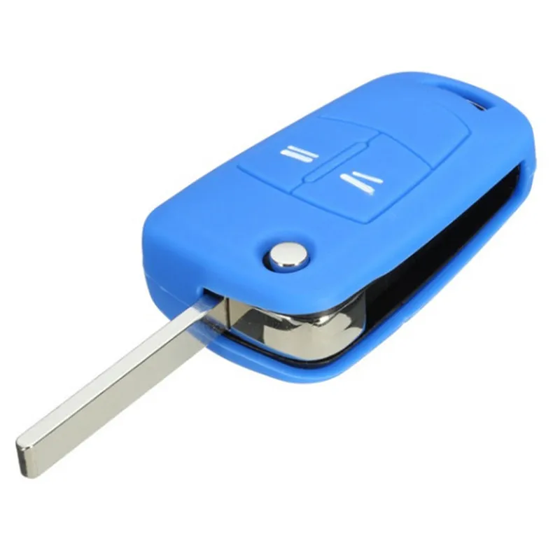 1 шт. 2 кнопки Светящийся красный черный силиконовый чехол для ключей от машины opel