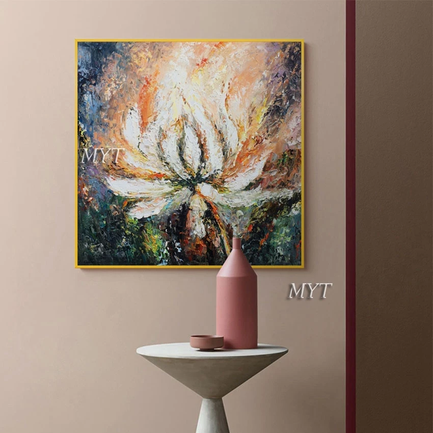 Современная палитра ножей цветов искусство Масляная живопись без рамки Холст