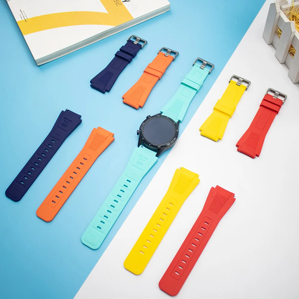 22 мм силиконовый ремешок для часов Huami Amazfit GTR 47 GTS Smart 20 Bip Lite Pace часы Stratos браслет |