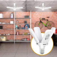 deformable led garage light super bright shop ceiling lights e27 led bulb 30w foldable fan blade lights 3000k
